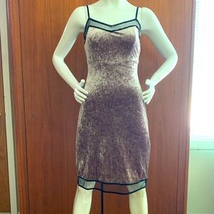 Betsey Johnson size small lavender crushed velvet knee length dress